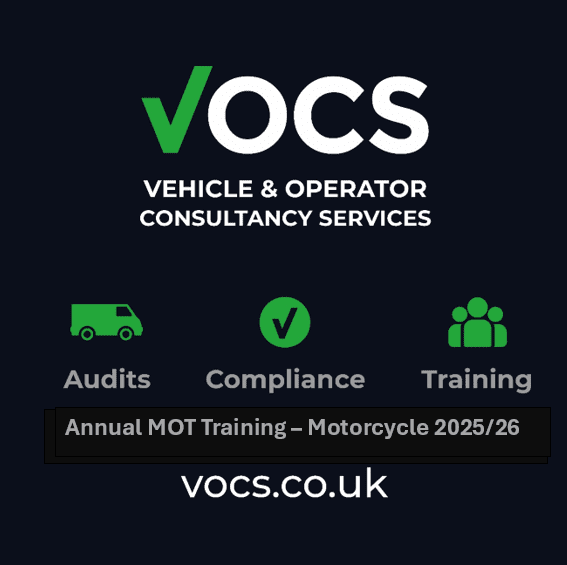 Annual MOT Training – Motorcycle – 2025/26